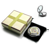 Зеркальце косметичне "Орнамент з камінням" (1) 19872 (у коробці + чохол)