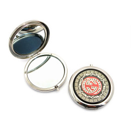 Cosmetic mirror "Gucci" colored chrome (d-7cm) (19862) (in a box + case)