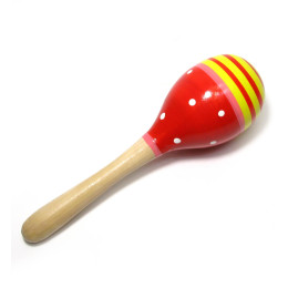 Maracas wooden "Red - Yellow" (19 cm)