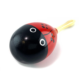 Wooden maracas red and black "Ladybug" (23x 6.4x 6.4 cm)