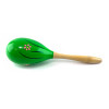 Wooden green maracas with flowers (23x 6.4x 6.4 cm)
