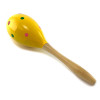 Maracas wooden yellow with polka dots (23x 6.4x 6.4 cm)