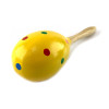 Maracas wooden yellow with polka dots (23x 6.4x 6.4 cm)