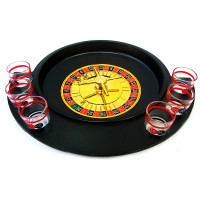 Roulette with glasses black (30x27x6 cm) (6 glasses)