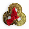 Монети (3 шт) (2см) у гаманець золоті червона стрічка (100шт/уп)