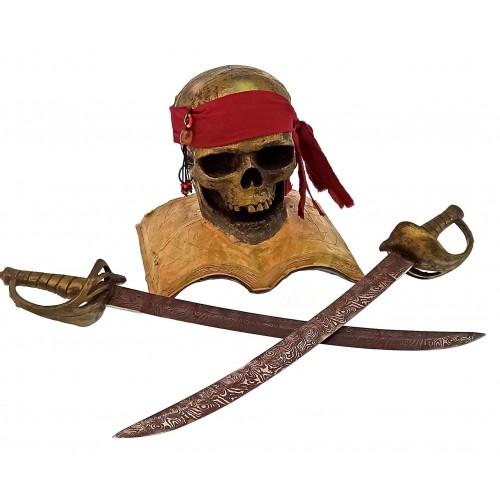 Череп с мечами (размер черепа 20 х15 х20 см)