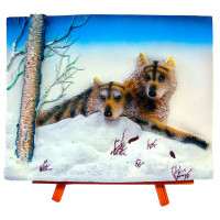 Картина на мольберте "Волки" (7*9CM)