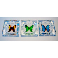 Crystal ashtray "Butterfly" (6x6 cm)