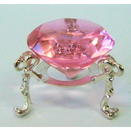 Кристалл хрустальный на подставке розовый (4 см)