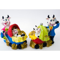 Cow with stroller piggy bank