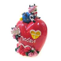 Cows on the heart piggy bank (11x8x6 cm) A