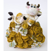 Корова на купі грошей (10х10х9 см)