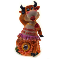 Cow on flowers piggy bank (13x7x7 cm)B