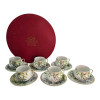 Round porcelain set (110 ml) (6SCSp172) 6 cups + 6 saucers "Chinese Woman" (h-5.5 cm, d-5 cm, saucer d 11 cm)