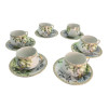 Round porcelain set (110 ml) (6SCSp172) 6 cups + 6 saucers "Chinese Woman" (h-5.5 cm, d-5 cm, saucer d 11 cm)