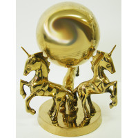 Unicorns with bronze sphere