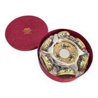 Round porcelain set (70 ml.) (6CCS108-8) "Pink" (h-4 cm, d-7.3 cm, saucer d 11 cm)