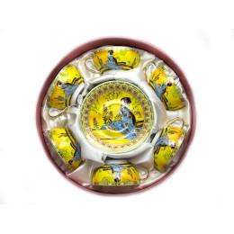 Round porcelain set (70ml.)(6CCS141-4) 6 cups + 6 saucers 