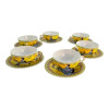 Сервиз круглый фарфор (70мл.)(6CCS141-4) 6 чашек+ 6 блюдец "Жёлтый"(h-4см, d-7,3см,d блюдца 11 см)