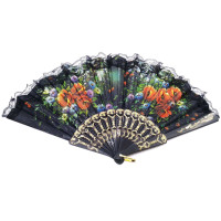 Lace Black Fan (24cm)(12 PCS/Pack)T