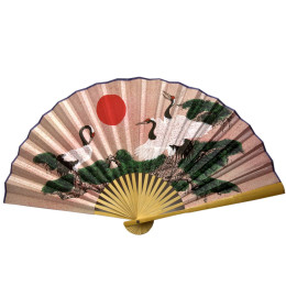 Настінний віяло бамбук+ткань (50см) D