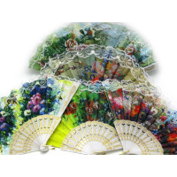 White lace fan (23 cm) (12 pcs/pack)