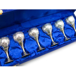 Silver-plated bronze glasses (eg 6 pcs) (36x12x6 cm)