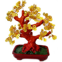Wood with coins (29x26x13 cm)