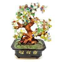 Tree "Happiness" in a tub with "colorful" stones (33x10x14 cm)