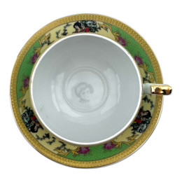 Porcelain cup and saucer (210 ml) (ACS129-3) "Oriental Grace" (h-6 cm, d-cup - 9 cm, d-saucer - 14 cm)