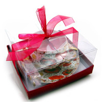 Чашка+блюдце порцеляна (210 мл)(ACS1043) "Маки" (h-6см, d-чашки - 8см, d-блюдця - 14см)