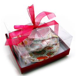 Cup+saucer porcelain (210 ml)(ACS1043) "Poppies" (h-6cm, d-cups - 8cm, d-saucers - 14cm)