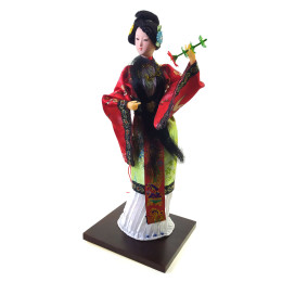 Doll Chinese woman with a porcelain flower (33.5x13.5x13.5 cm)C