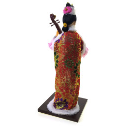 Porcelain doll Chinese woman with a lute (33.5x13.5x13.5 cm)D