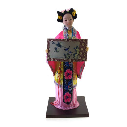 Doll Chinese woman with a postcard, porcelain (33.5x13.5x13.5 cm)E