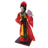 Кукла Китаянка с веером фарфоровая (33,5х13,5х13,5 см)F