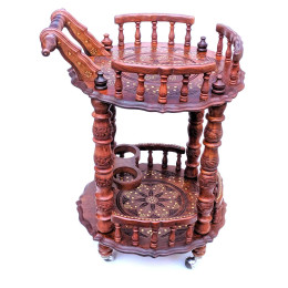 Table serving round rosewood (55x50x76 cm)