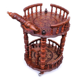 Table serving round rosewood (55x50x76 cm)