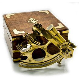 sextant in a wooden box