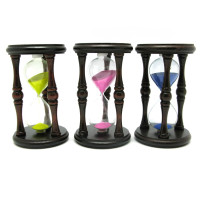 Sand clock in wood (6 min) (16.5x11x11 cm)