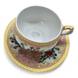 Чашка+блюдце фарфор (210 мл)(ACS108-8) "Розовый" (h-6см, d-чашки - 8см, d-блюдца - 14см)