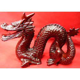 Dragon with a horn stone chips brown (19x15 cm)