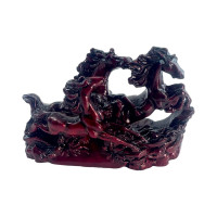 MARKDOWN: 3 Horses, brown stone chips (9.4 x 15 x 5 cm)