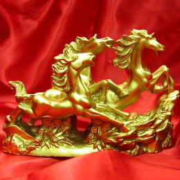 Horses 3pcs stone chips yellow (10x15 cm)