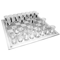 Шахматы с рюмками (35х35х6,5 см)