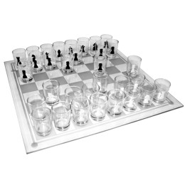 Chess with glasses (35x35x6.5 cm)