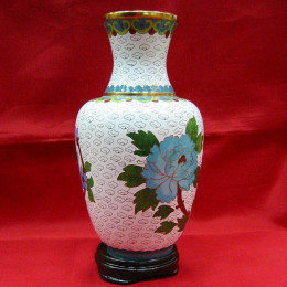 Vase bronze with enamel