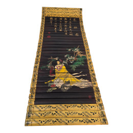 Bamboo panel "Girl with a Mirror" (24x65 cm)