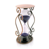 Sand clock in metal (16.5x9x7 cm)