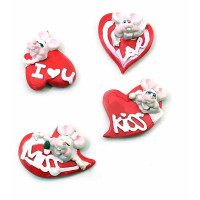 Mouse with Heart Magnet (W8220)